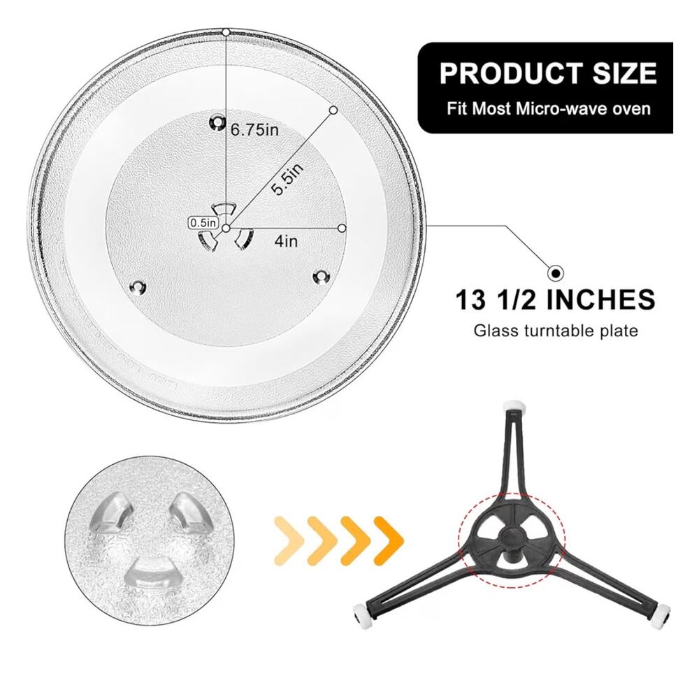 New 13.5" Microwave Glass Turntable Plate Fit for GE Hotpoint Microwave Glass - Picture 4 of 6